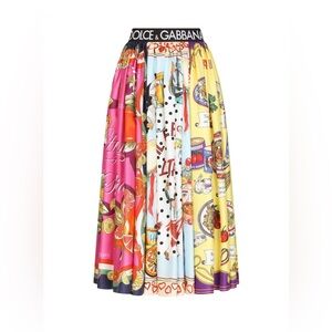 Dolce & Gabbana mix print panelled midi skirt
